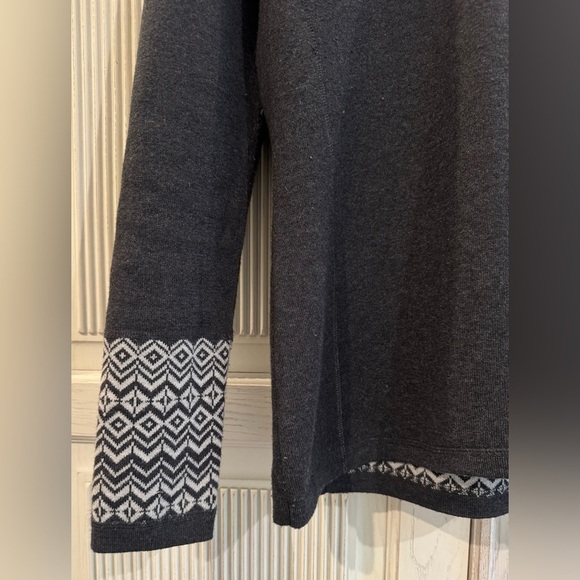 ASPEN Womens Fair Isle Gray Hooded Ski Sweater Size Small - Picture 7 of 15
